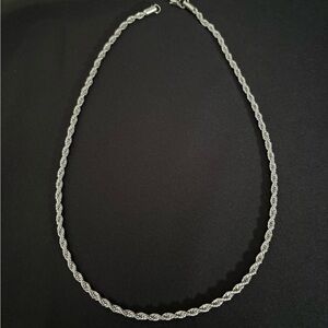Elegant Silver Rope Chain Necklace